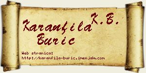 Karanfila Burić vizit kartica